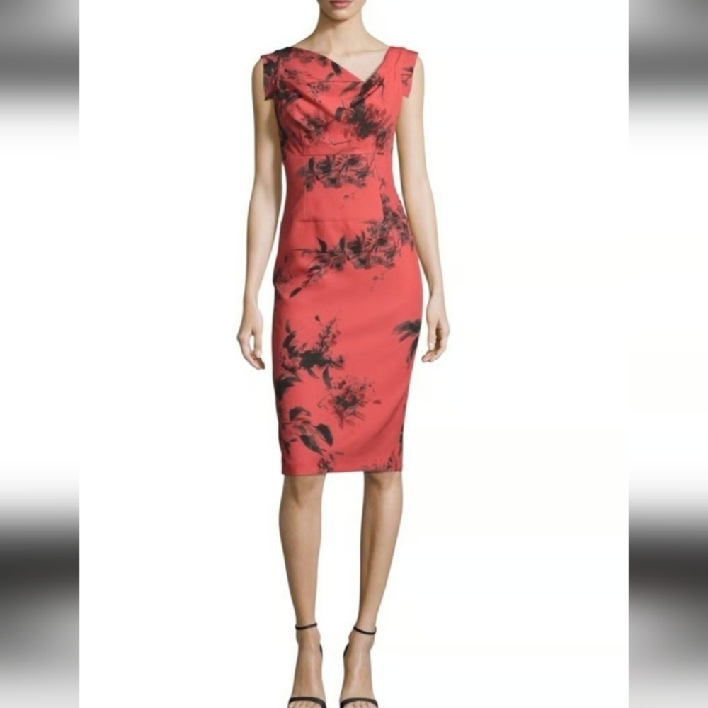 Black Halo Red and Black Floral Dress